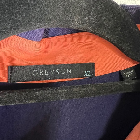 Greyson Men XL Purple Short Sleeve Golf Polo Shirt Wolf Logo Stretch Performance - Picture 4 of 9